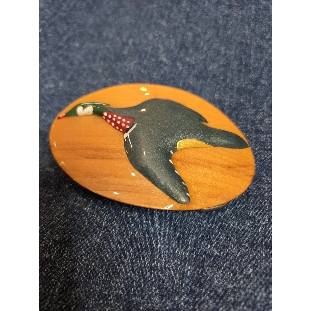 Handmade Wood Duck Wooden Belt Buckle - Resin Sealed